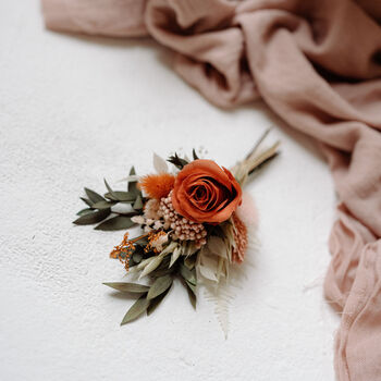 Willow Rust Wedding Dried Flower Buttonhole/ Boutonnière, 2 of 2