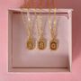 Gold Plated Sparkly Initial Charm Necklace, thumbnail 2 of 4