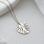 Urban Jungle Monstera Leaf Necklace, thumbnail 6 of 11