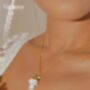 White Lily Of The Valley Dangle Necklace Base Metal Stainless Steel, thumbnail 8 of 9