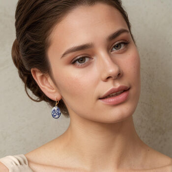 Oval Blue Tulip Earrings, 5 of 7