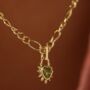 Peridot Heart Chunky Figaro Necklace, thumbnail 2 of 9