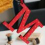 Red Initial Hanging Christmas Decoration, thumbnail 6 of 8