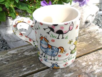 Tankard Mug In Crazy Farm Design, 4 of 8