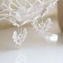 Sterling Silver Dangly Lace Heart Earrings, thumbnail 8 of 10