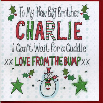 Big Brother/Sister Christmas Card From The Bump, 3 of 4