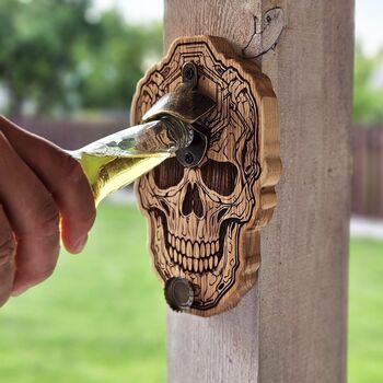 Handcrafted Magnetic Skull Wall Mounted Bottle Opener, 8 of 10