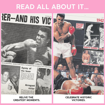 Muhammad Ali Personalised UK Sports Gift Newspaper Book, 3 of 9