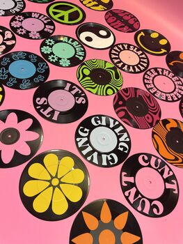 Flower Set Of Three Seven' Mini Record Decor, 6 of 6