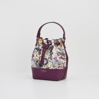 Floral Engravings Plum Bucket Bag, 3 of 6