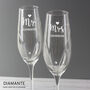 Personalised Hand Cut Mr And Mrs Pair Of Flutes, thumbnail 5 of 5