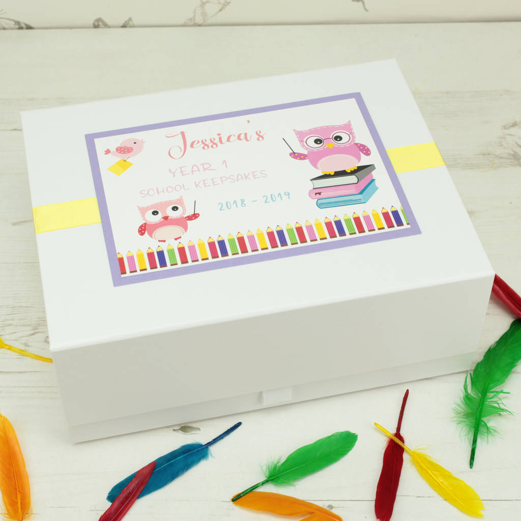 child's first school year keepsake box by dreams to reality design ltd