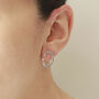 Small Hammered Oval Stud Earrings, thumbnail 1 of 3
