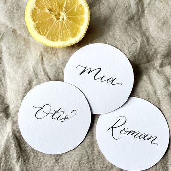 Circular Calligraphy Place Cards, 3 of 3