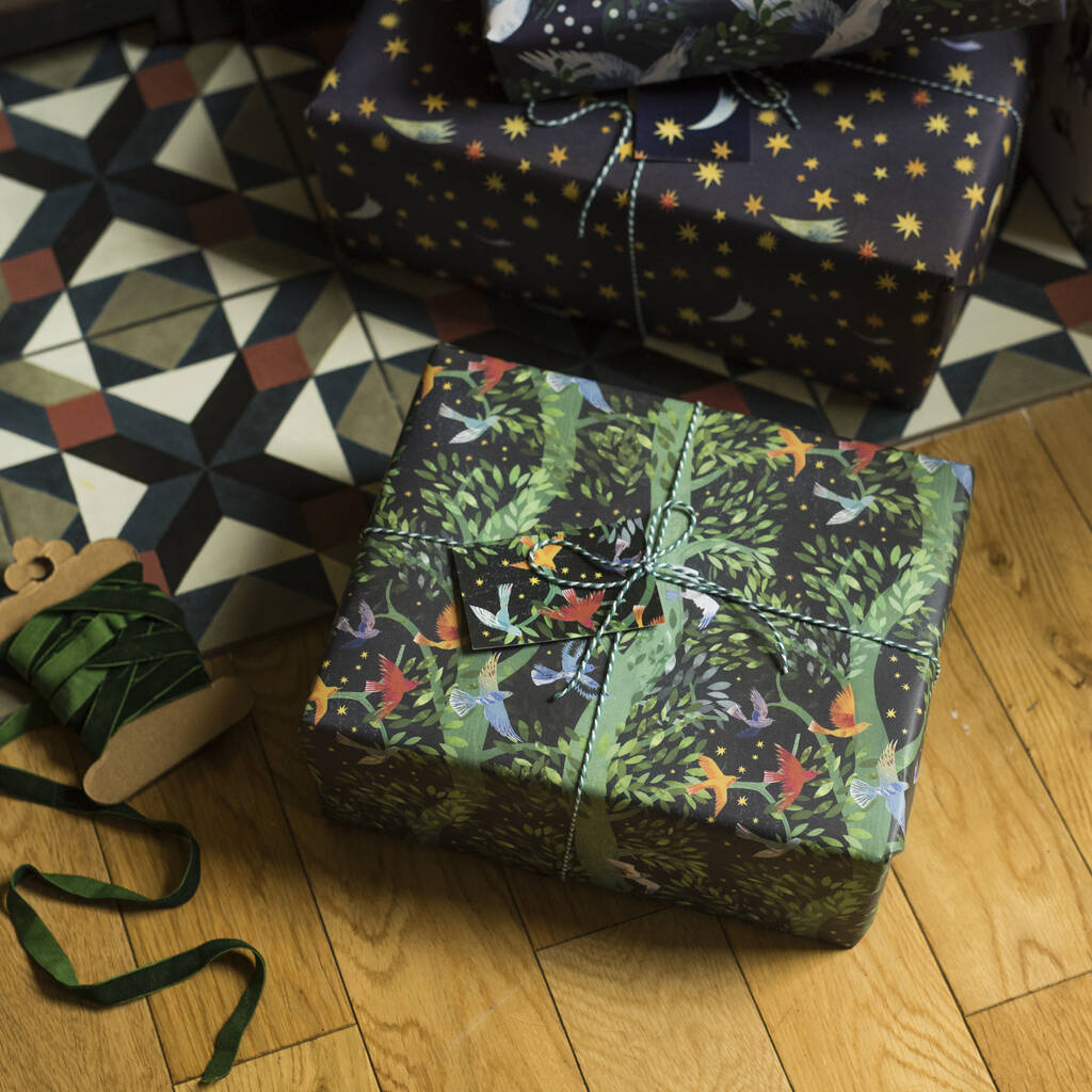 'Forest Flight' Pack Of Luxury, Recycled Wrapping Paper, 1 of 12