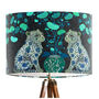 Chinoiserie Leopard Twins On Charcoal Lampshade, thumbnail 5 of 5