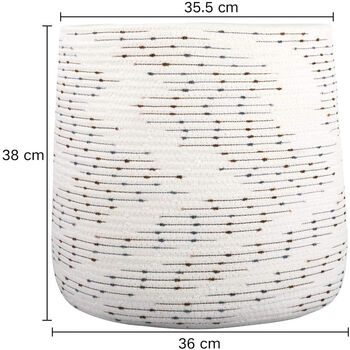 Cotton Rope Versatile Storage Basket Polka Dot Pattern, 2 of 4
