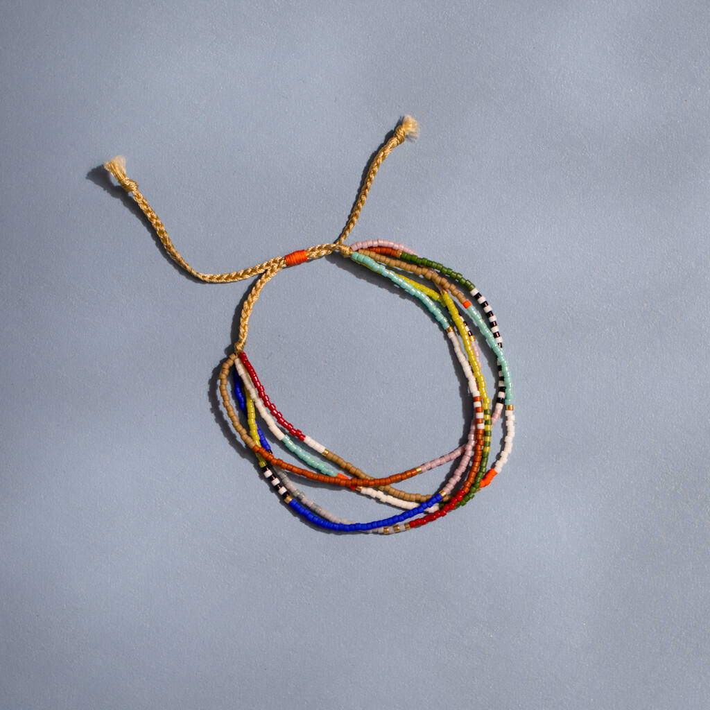 Multiple Strand Seed Bead Adjustable Bracelet, 1 of 5
