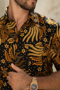 Black Cotton Batik Shirt, 4 of 8
