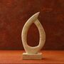 Hand Carved Travertine Teardrop Sculpture, thumbnail 1 of 2