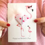 Flamingo First Mother's Day Origami Heart Card, thumbnail 1 of 5