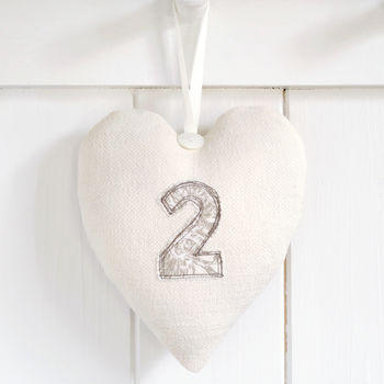 Personalised Hanging Heart Wedding Anniversary Gift, 8 of 12