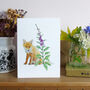 Fox And Foxglove Any Occasion Greetings Card, thumbnail 1 of 6