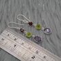 Garnet Peridot Amethyst: 925 Silver Birthstone Earrings, thumbnail 9 of 9