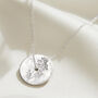 Birth Flower Spinner Necklace In Sterling Silver, thumbnail 1 of 12