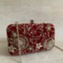 Red Handcrafted Velvet Clutch Bag, thumbnail 8 of 8
