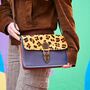 Recycled Leather Animal Print Crossbody Clutch Bag, thumbnail 5 of 11