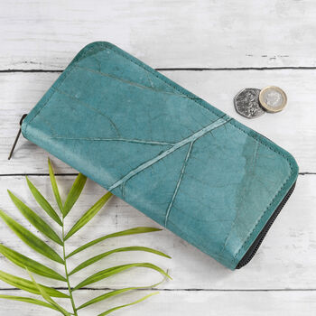 Leaf Leather Zip Over Purse, 6 of 12