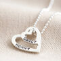 Personalised Sterling Double Heart Outline Necklace, thumbnail 5 of 8