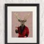 Deer In Smoking Jacket Art Print, Framed Or Unframed, thumbnail 4 of 6