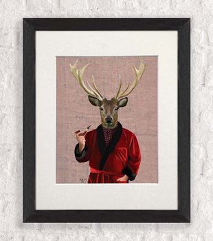 Deer In Smoking Jacket Art Print, Framed Or Unframed, 4 of 6