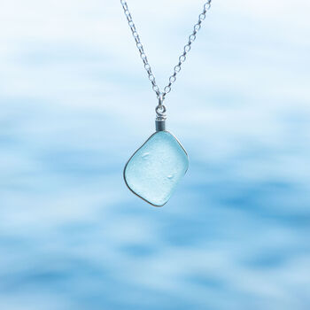 Cornish Sea Glass Pendant Aqua, 3 of 8