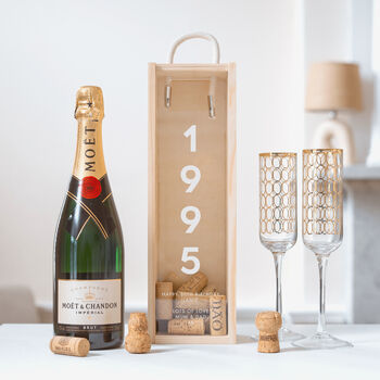 Personalised Birthday Wine Box And Cork Collector | Custom Birthday Gift, 2 of 8