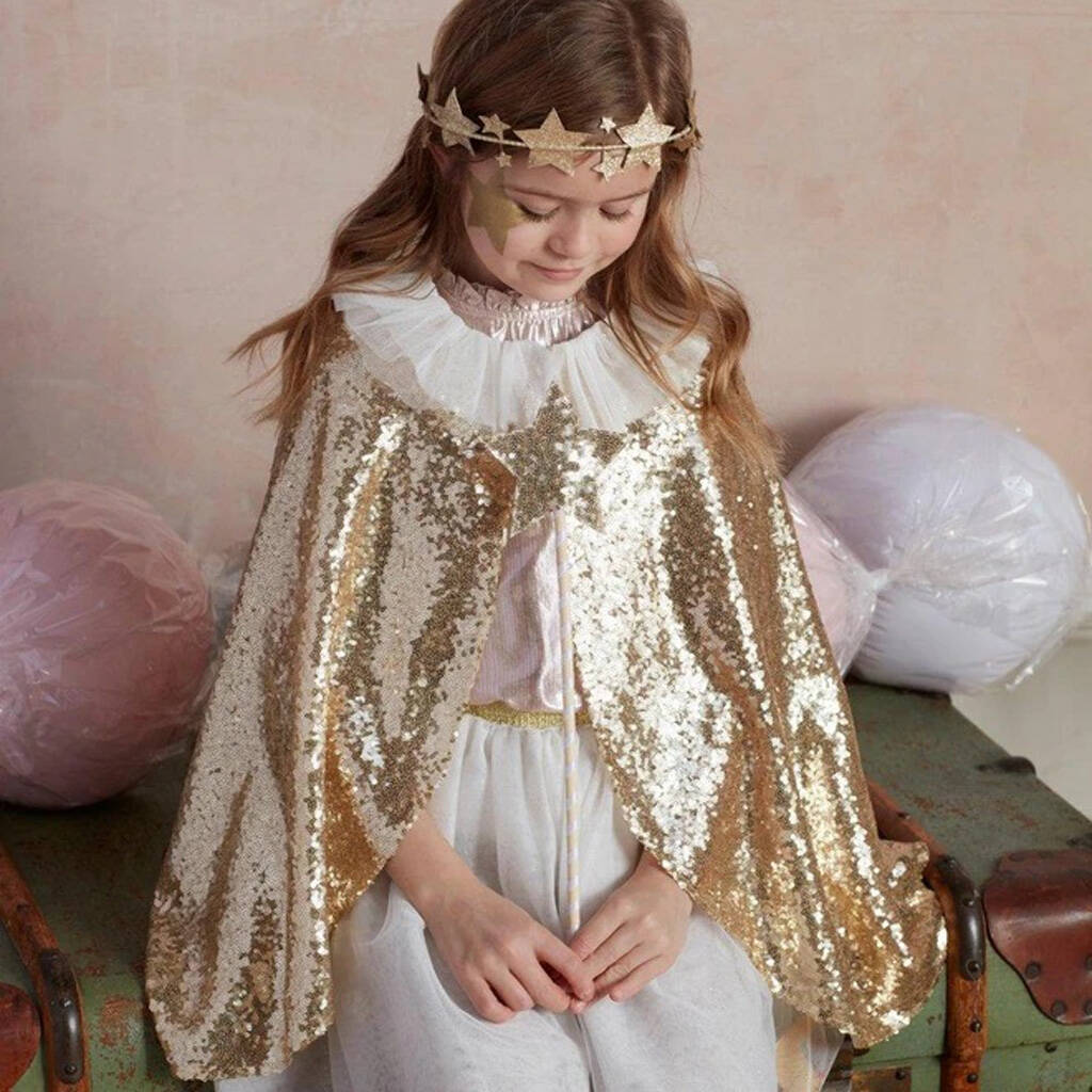 Gold Sequin Cape And Wand, 1 of 2