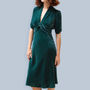 1940s Style Dress In Peacock Silk Velvet, thumbnail 1 of 3