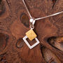 Geometric Diamond Silver And Gold Pendant Necklace, thumbnail 4 of 6