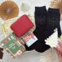 Red Purse, Festive Socks And Chocolate Christmas Gift For Her With Optional Christmas Tree Candle, thumbnail 1 of 10