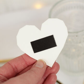 Geometric Heart White Acrylic Wedding Favour Magnet, 2 of 7