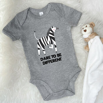 Dare To Be Different Zebra Jungle Babygrow, 3 of 10