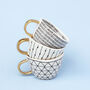 G Decor Ventura Geometric Irregular Mug Gold Handle Cup, thumbnail 2 of 7