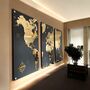 X X L Personalised Wooden And Mirror World Map Wall Art, thumbnail 2 of 9