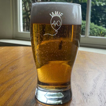 Engraved Pint Glass Personalised 40th Birthday Gift, 5 of 12
