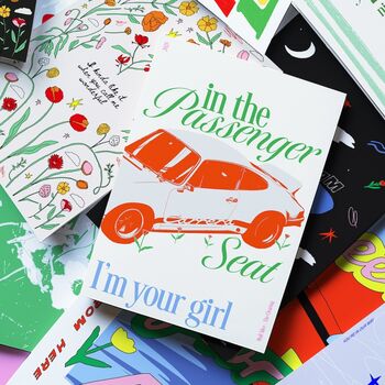 Wolf Alice 'Passenger Seat' Porsche 911 Lyric Art Print, 5 of 6