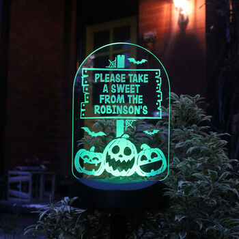 Personalised Pumpkin Patch Solar Light – Outdoor Halloween Decoration, 3 of 8