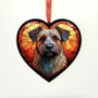 Border Terrier Stained Glass Effect Heart Suncatcher, thumbnail 5 of 6