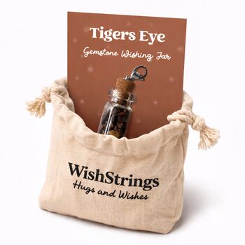 Tigers Eye Gemstone Wishing Jar Confidence Gift, 2 of 3